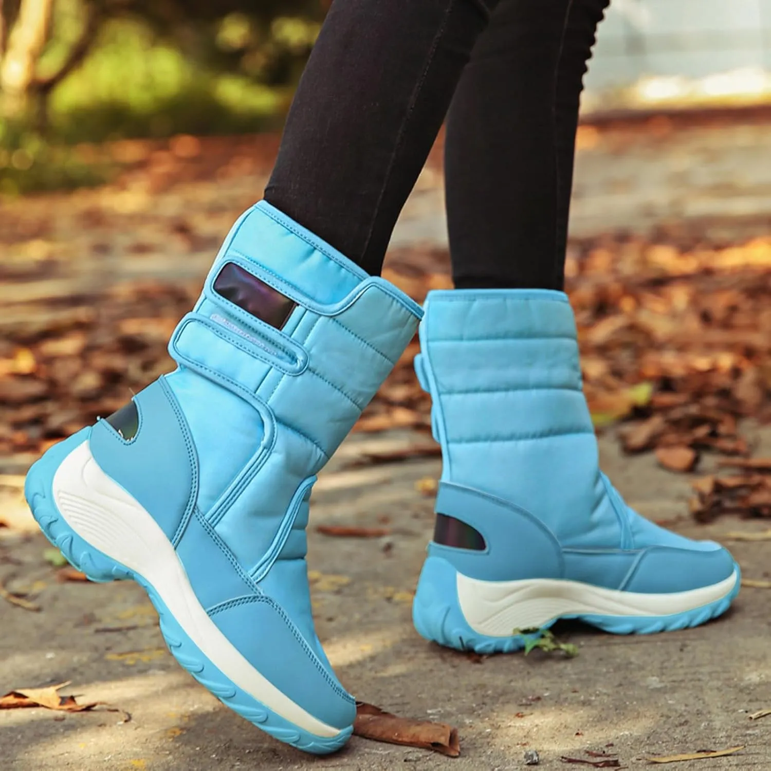 Slip On Snow Boots For Women Waterproof Winter Boots Wide Width Warm Boots Ski Boots Hiking Boots Mid Calf Boots