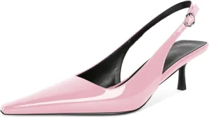 Soireelady Womens Pointed Toe Slingback Heels Kitten Low Heel Pumps Party Dress Shoes 2 Inch