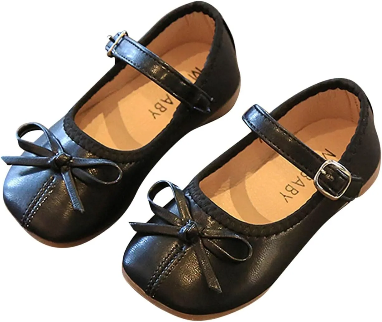 Toddler Dress Shoes Bowknot Mary Jane Shoes Girls Ballet Flat𝘀 for Kids Wedding Par𝘁y Big Kids Girls Size 6 Boots