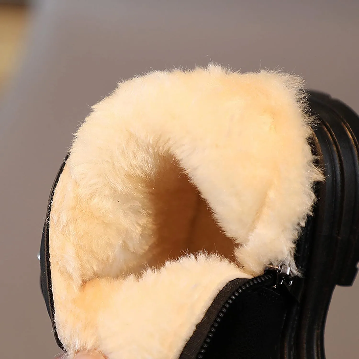 Toddler GIirls Winter Warm Boots Girls Ankle Boots Non Slip Short Plush Warm Shoes Flat Bottom Boots Baby Shoes