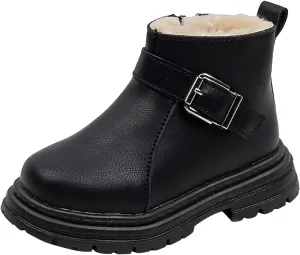 Toddler GIirls Winter Warm Boots Girls Ankle Boots Non Slip Short Plush Warm Shoes Flat Bottom Boots Baby Shoes