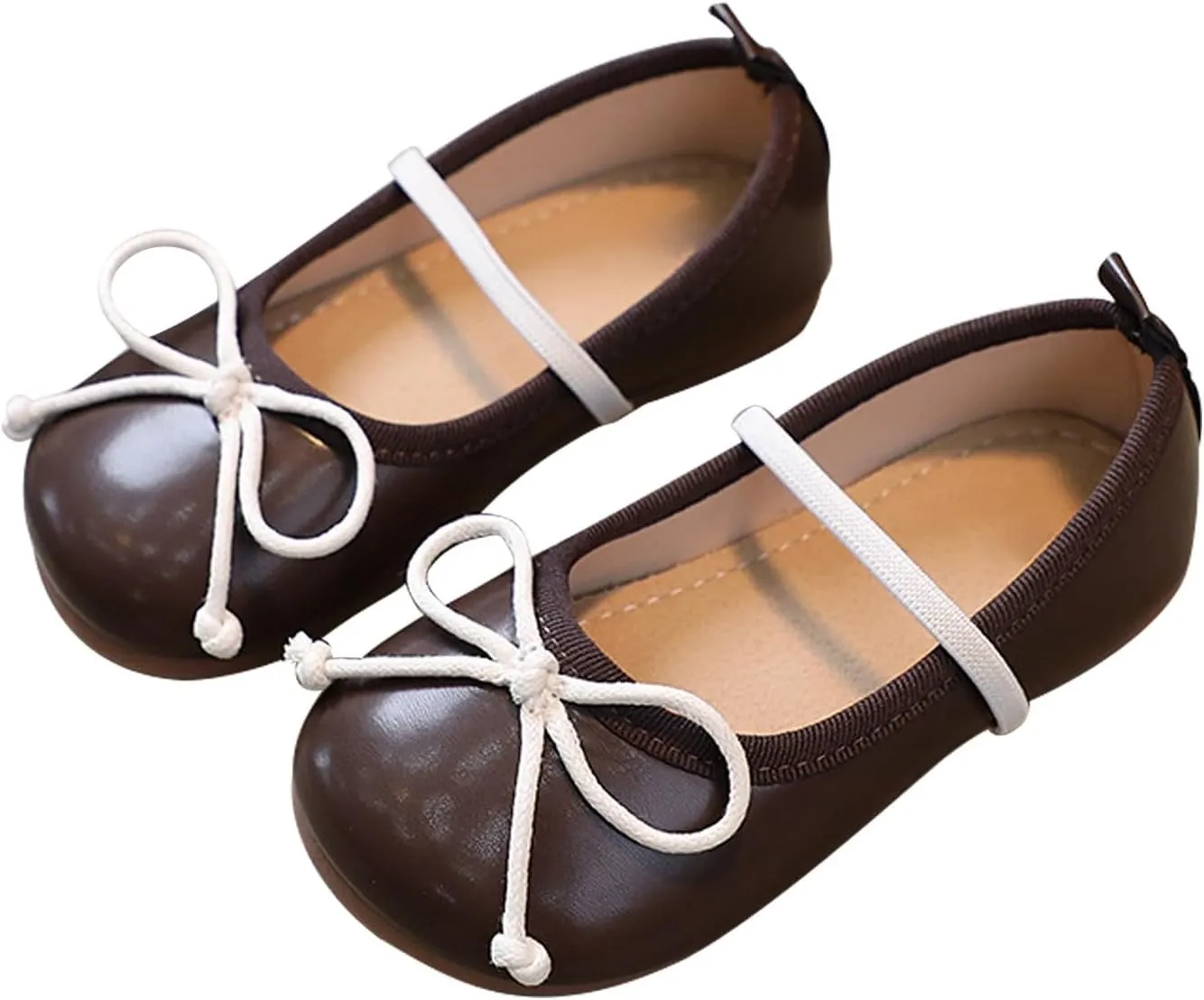 Toddler Girl Mary Jane Dress Shoes Non Slip Soft Sole Leather Bowknot School Shoes Kids Classic Ballerina Flat𝘀