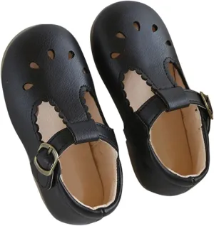 Toddler Girl T Strap Mary Jane Dress Shoes, Little Girl Closed Toe Hollow Buckle School 𝗨niform Walking Shoes