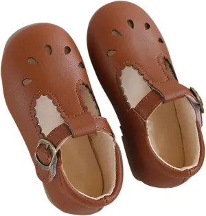 Toddler Girl T Strap Mary Jane Dress Shoes, Little Girl Closed Toe Hollow Buckle School 𝗨niform Walking Shoes