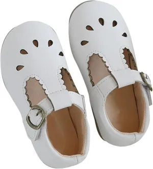 Toddler Girl T Strap Mary Jane Dress Shoes, Little Girl Closed Toe Hollow Buckle School 𝗨niform Walking Shoes
