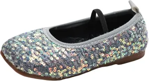 Toddler Girls Mary Jane Dress Shoes Ballet Flats Dress Up Shoes Sparkly Princess Mary Jane Shoes Uniform Dress Shoes