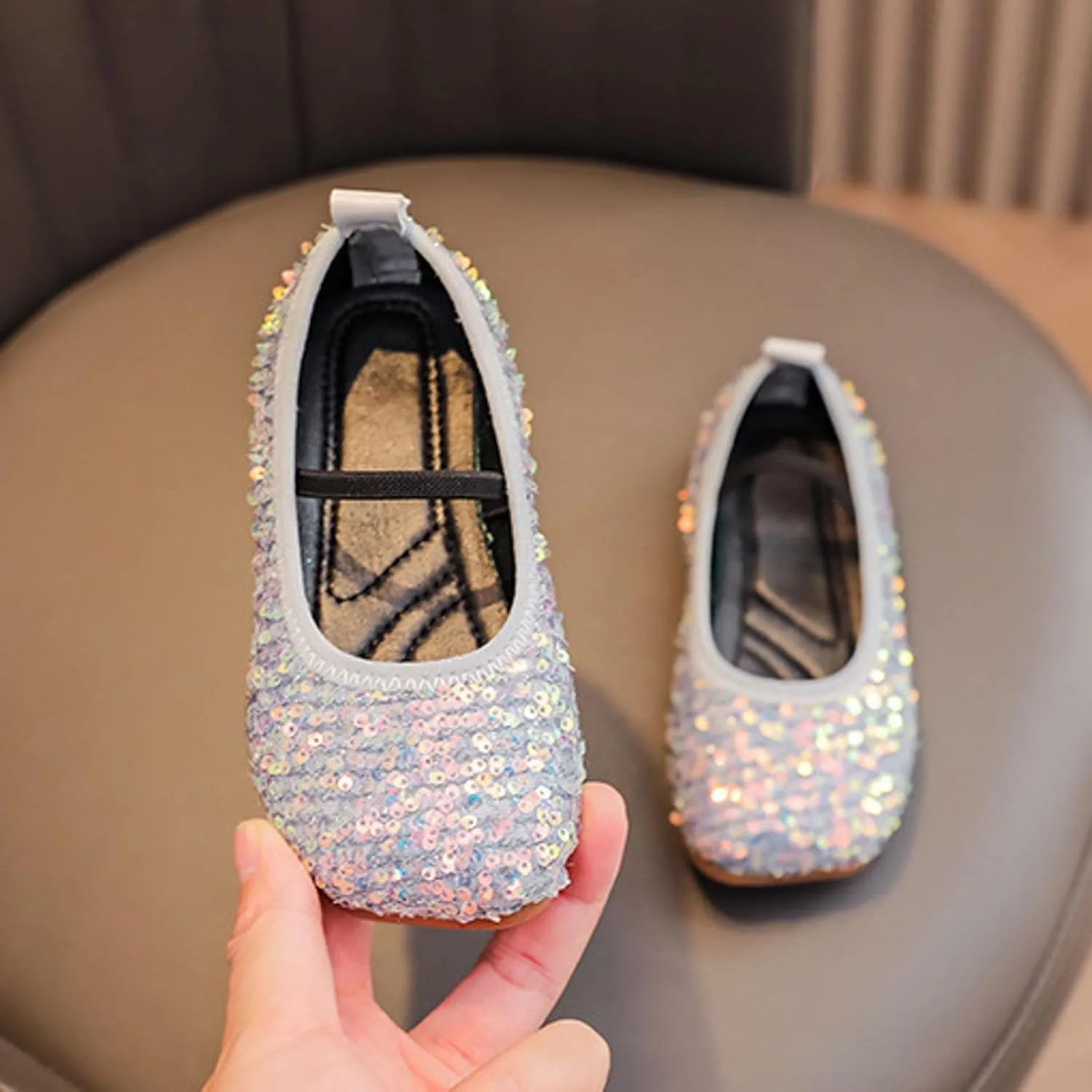 Toddler Girls Mary Jane Dress Shoes Ballet Flats Dress Up Shoes Sparkly Princess Mary Jane Shoes Uniform Dress Shoes