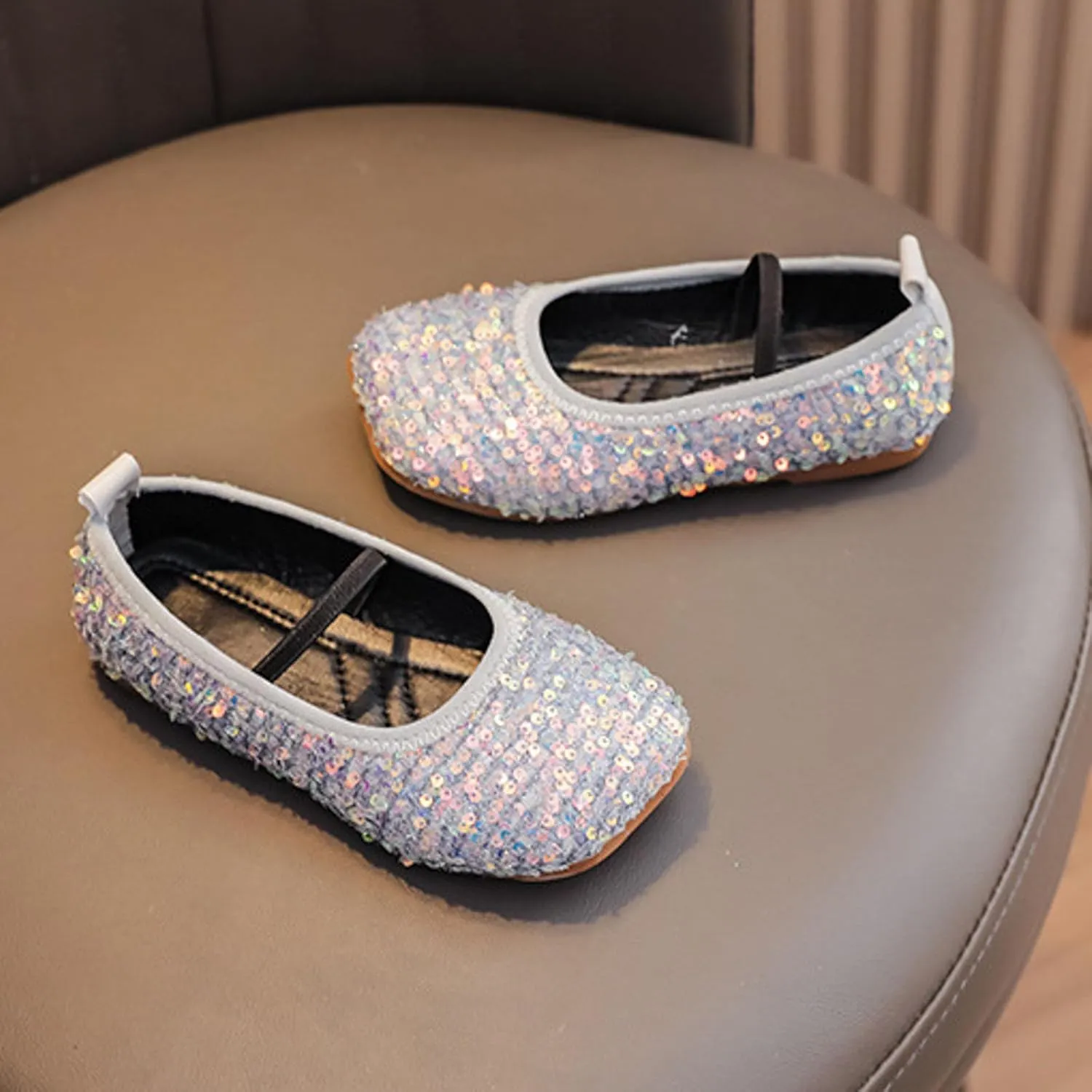 Toddler Girls Mary Jane Dress Shoes Ballet Flats Dress Up Shoes Sparkly Princess Mary Jane Shoes Uniform Dress Shoes