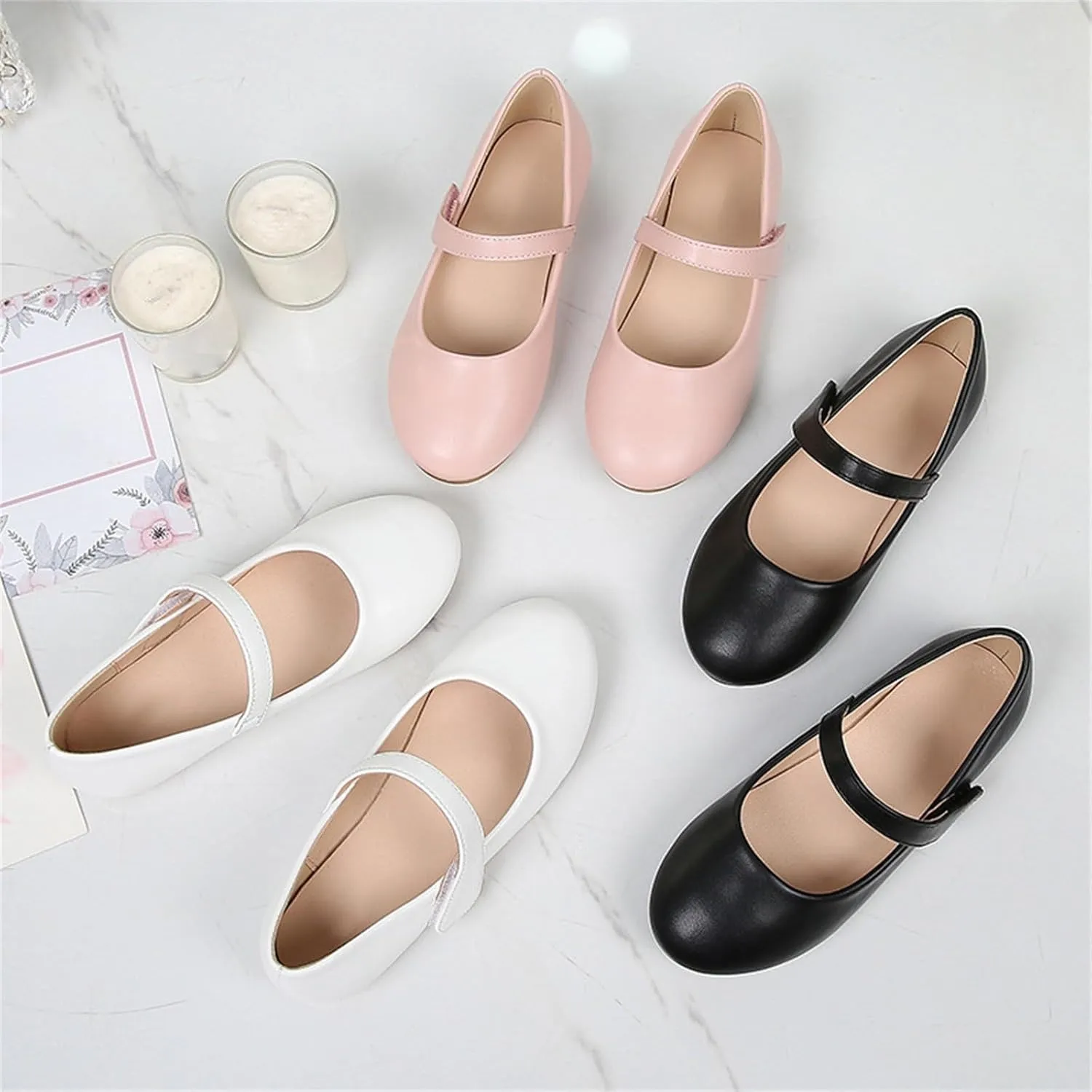 Unisex-Child Dressy Ballet Shoes Toddler Girl Leather Dress Shoes Closed Toe Mary Jane Flat Sandals for Toddler