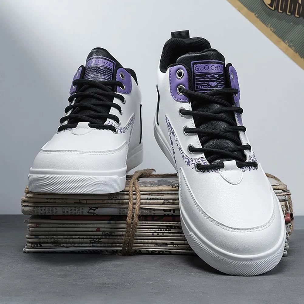 VAXAV Men's Fashion High Top Road Running Sneakers Skate Walking Driving Shoes
