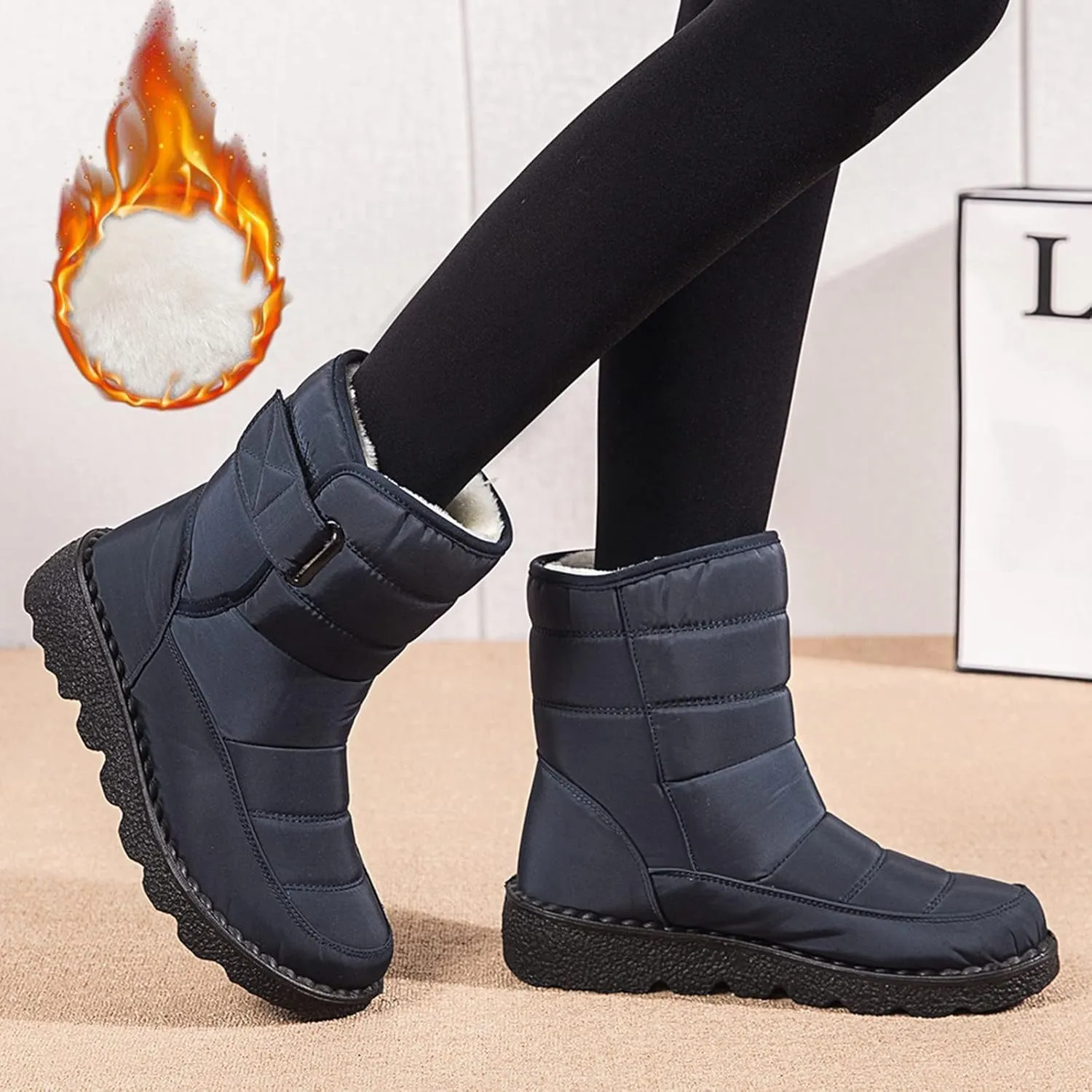 Winter Boots for Women Warm Snow Boots Waterproof Mid Calf Boots Outdoor Booties Comfortable Shoes for Women