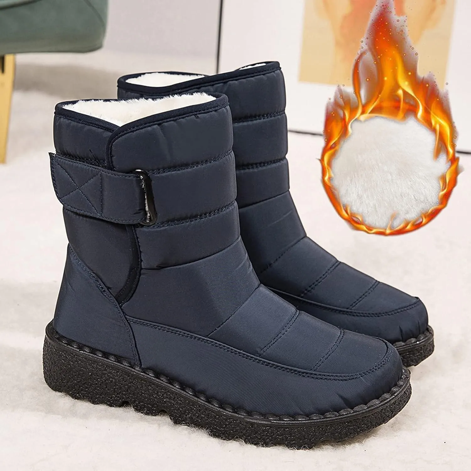 Winter Boots for Women Warm Snow Boots Waterproof Mid Calf Boots Outdoor Booties Comfortable Shoes for Women