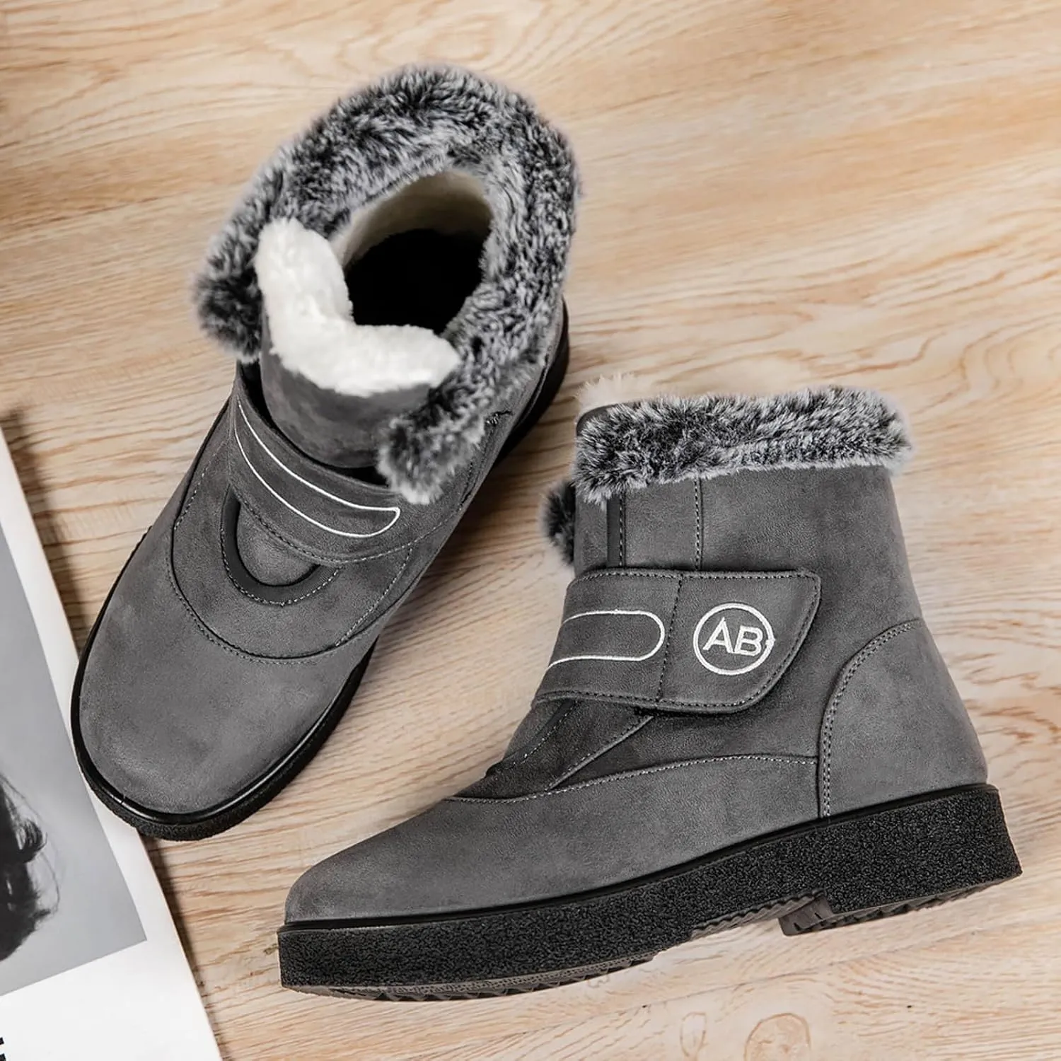 Winter Boots For Women Waterproof Waterproof Snow Boots Fur Lined Ankle Booties Warm Mid Calf Boots Outdoor Shoes