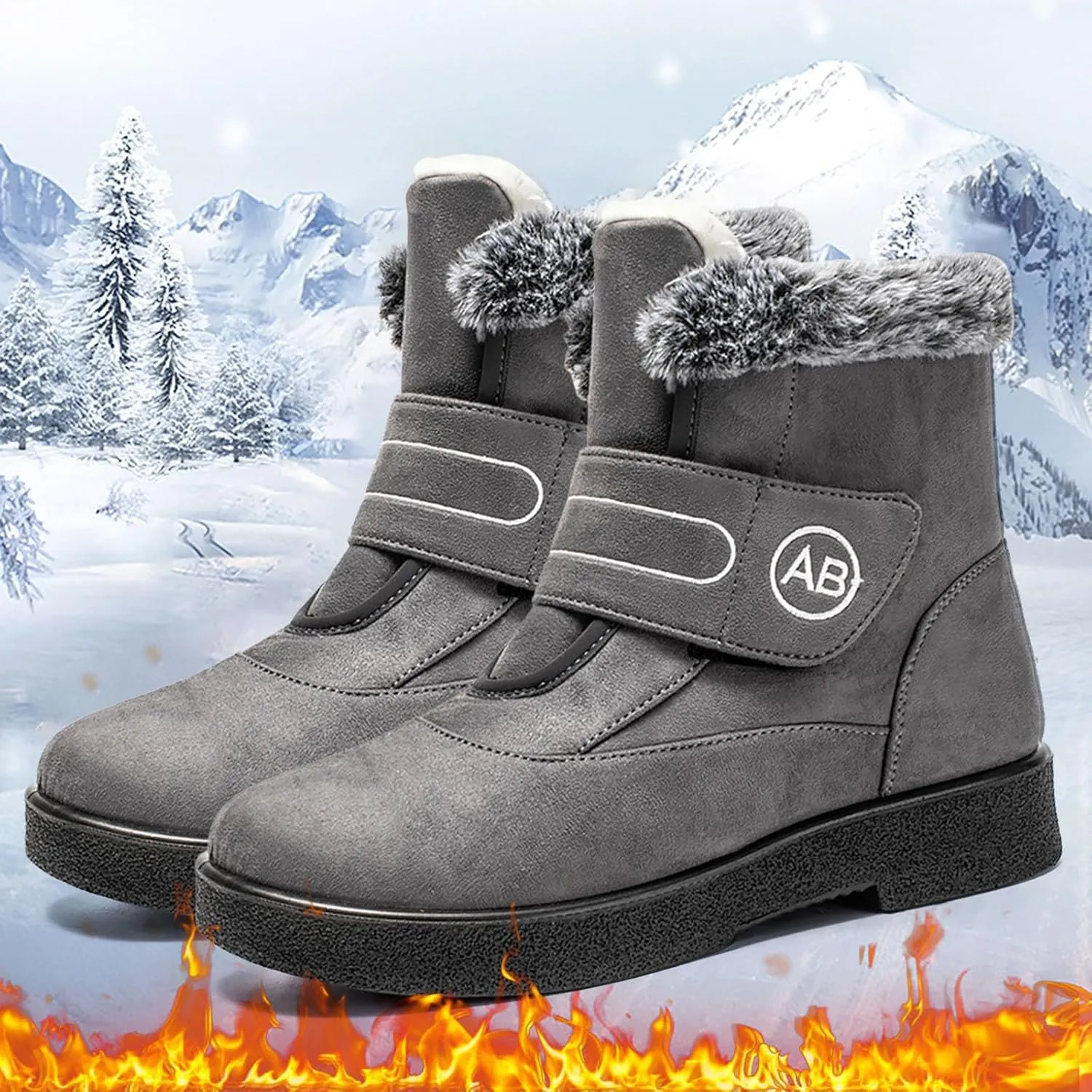 Winter Boots For Women Waterproof Waterproof Snow Boots Fur Lined Ankle Booties Warm Mid Calf Boots Outdoor Shoes
