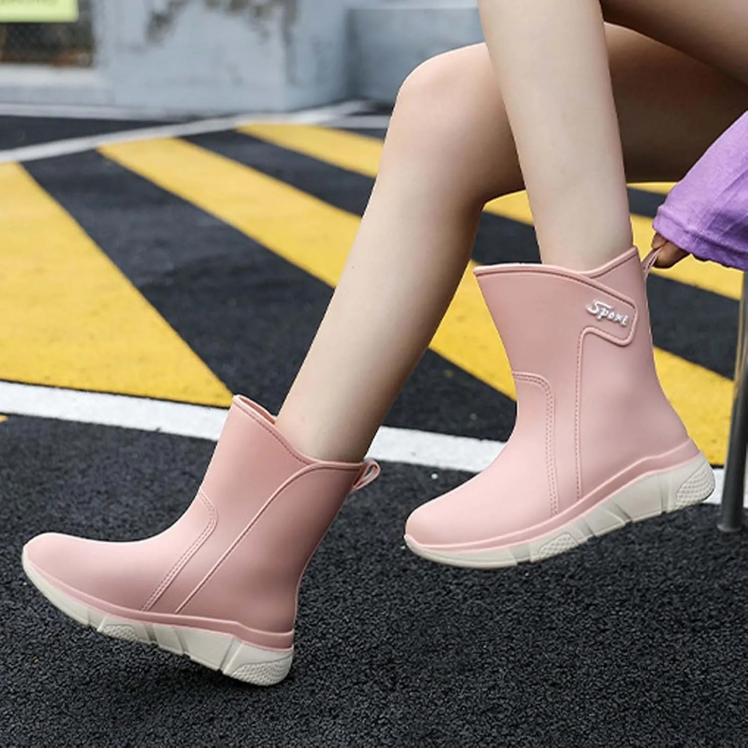 Women's 6 Inch Ankle Boot Women Insulate Rain Boots