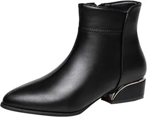 Womens Black Ankle Boots Wide Boots Black Booties for Women Chunky Heel Low Heels for Women Womens Ankle Boots with Heel Brown Women's Wide Width Ankle Booties