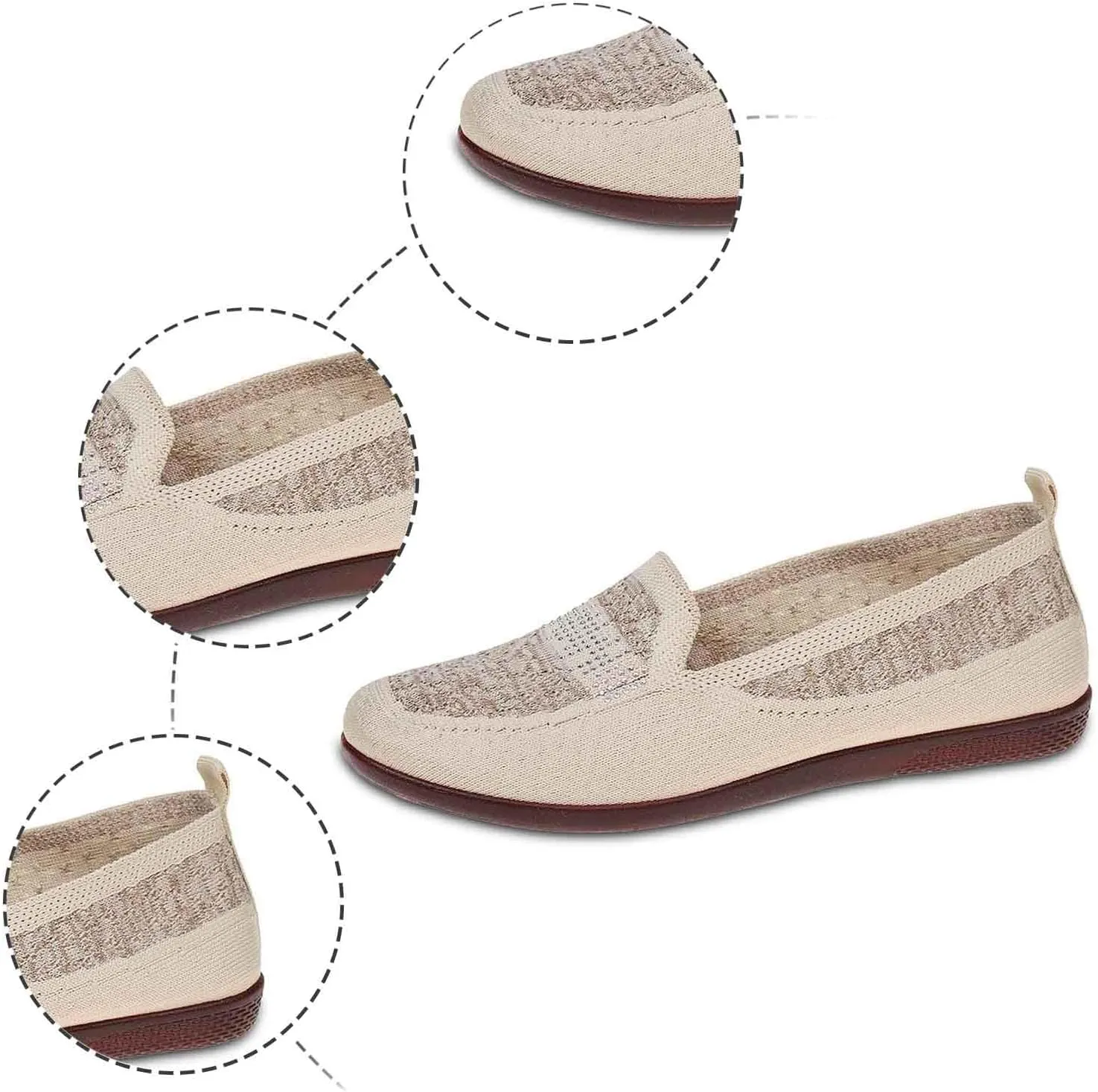 Women's Casual Slip On Shoes Breathable Comfortable Flat Loafers for Daily Wear with Semi Casual Dress Shoes for Men