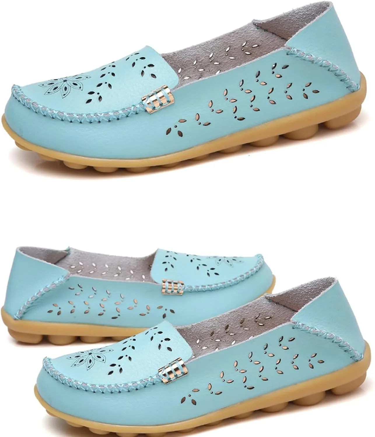 Womens Comfort Walking Cute Flat Loafer Ballet Flats Shoes Cute Penny Loafer Slip On Walking Driving Shoes with Diamond Eyelets