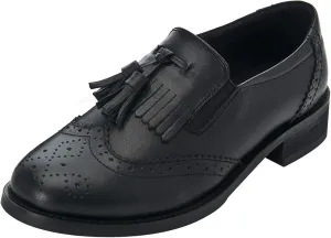 Women's Genuine Leather Tassel Loafers Brogues Slip-On Court Shoes