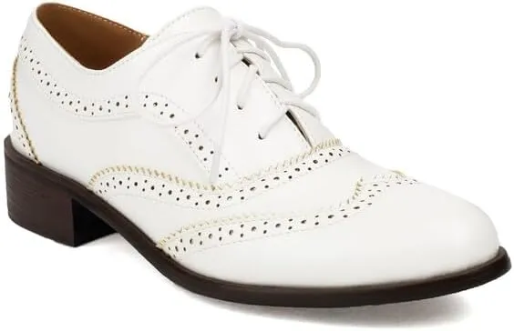 Women's Lace Up Brogues Low Heel Oxford Shoes