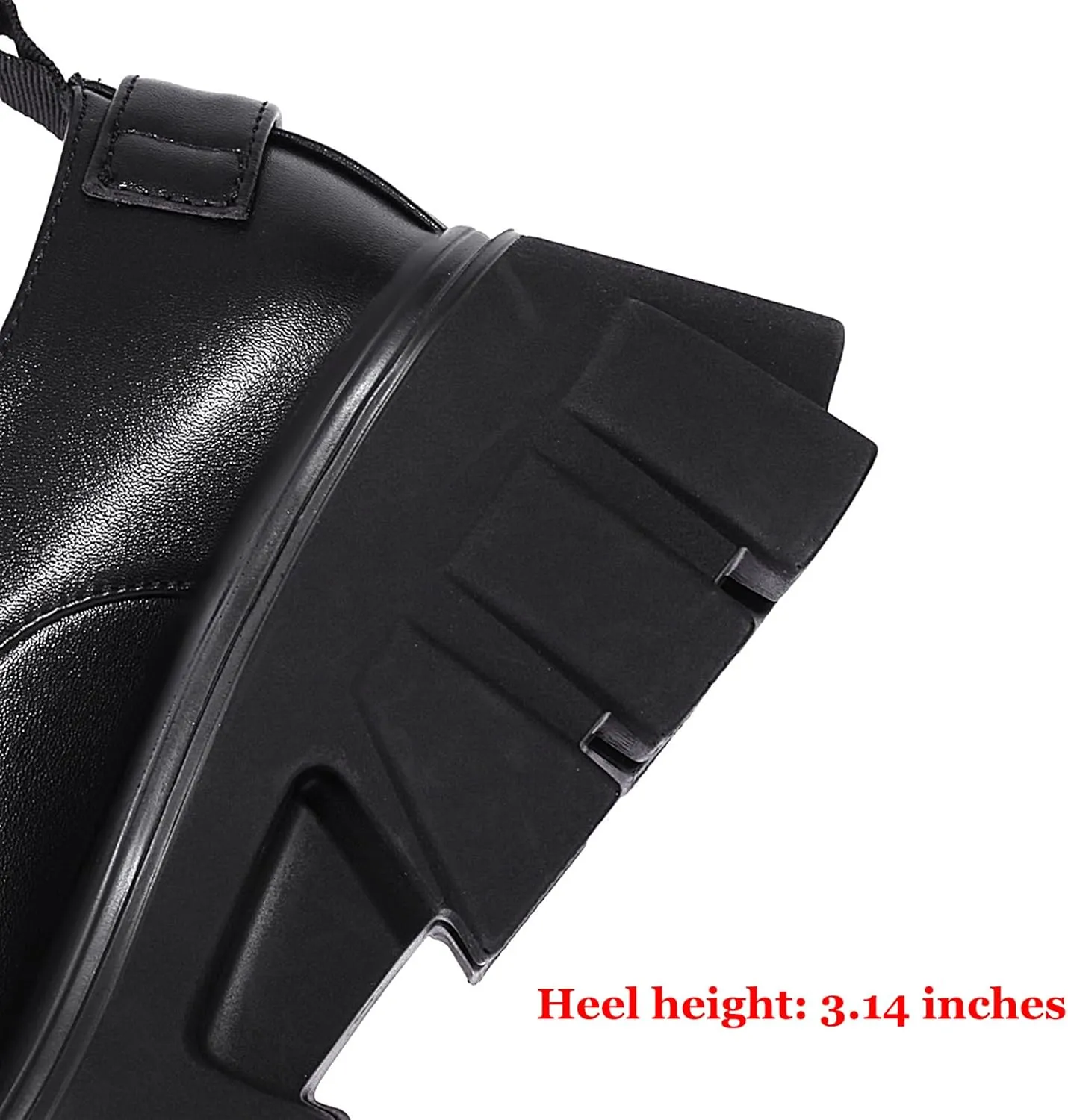 Women's Leather Platform Buckle Mary Jane Shoes Chunky Block Lug Sole Comfortable Slip-On Loafers Non-Slip Work Shoes