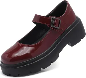 Womens Mary Jane Shoes Round Toe Ankle Buckle Strap Chunky Heel Platform Pumps Comfortable for Casual Dressy Party Work Oxfords