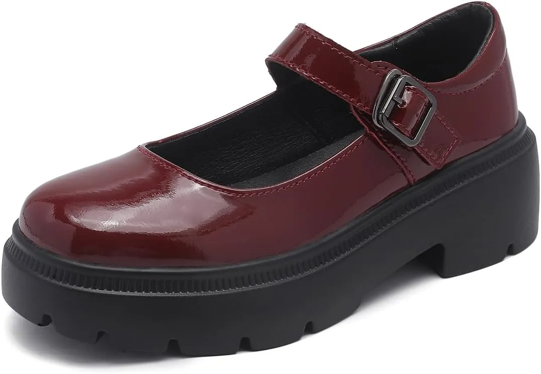 Womens Mary Jane Shoes Round Toe Ankle Buckle Strap Chunky Heel Platform Pumps Comfortable for Casual Dressy Party Work Oxfords