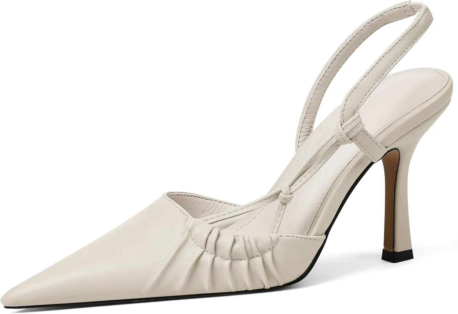 Womens Slingback Kitten Heel Closed Pointed Toe Stiletto Pumps 2025 Ankle Strap for Wedding Party Daily Dress Shoes