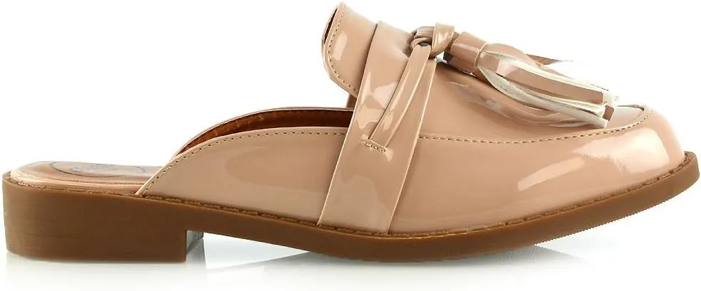 Womens Slip On Shoes Ladies Backless Tassel Casual Loafer Shoes