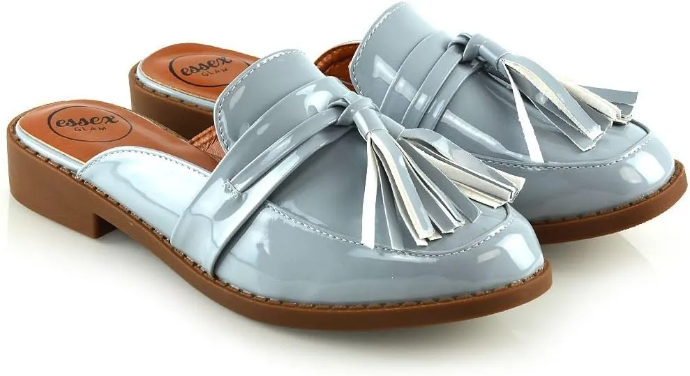 Womens Slip On Shoes Ladies Backless Tassel Casual Loafer Shoes