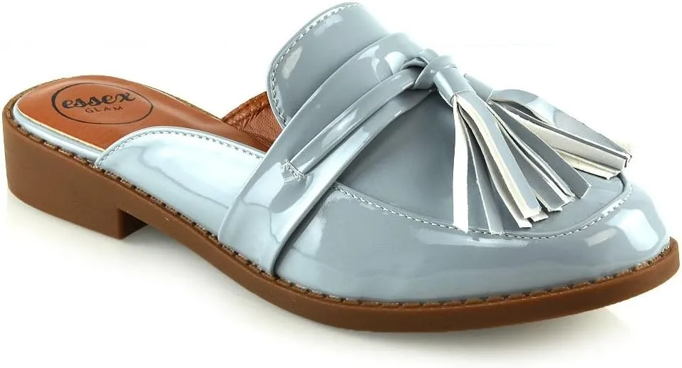Womens Slip On Shoes Ladies Backless Tassel Casual Loafer Shoes