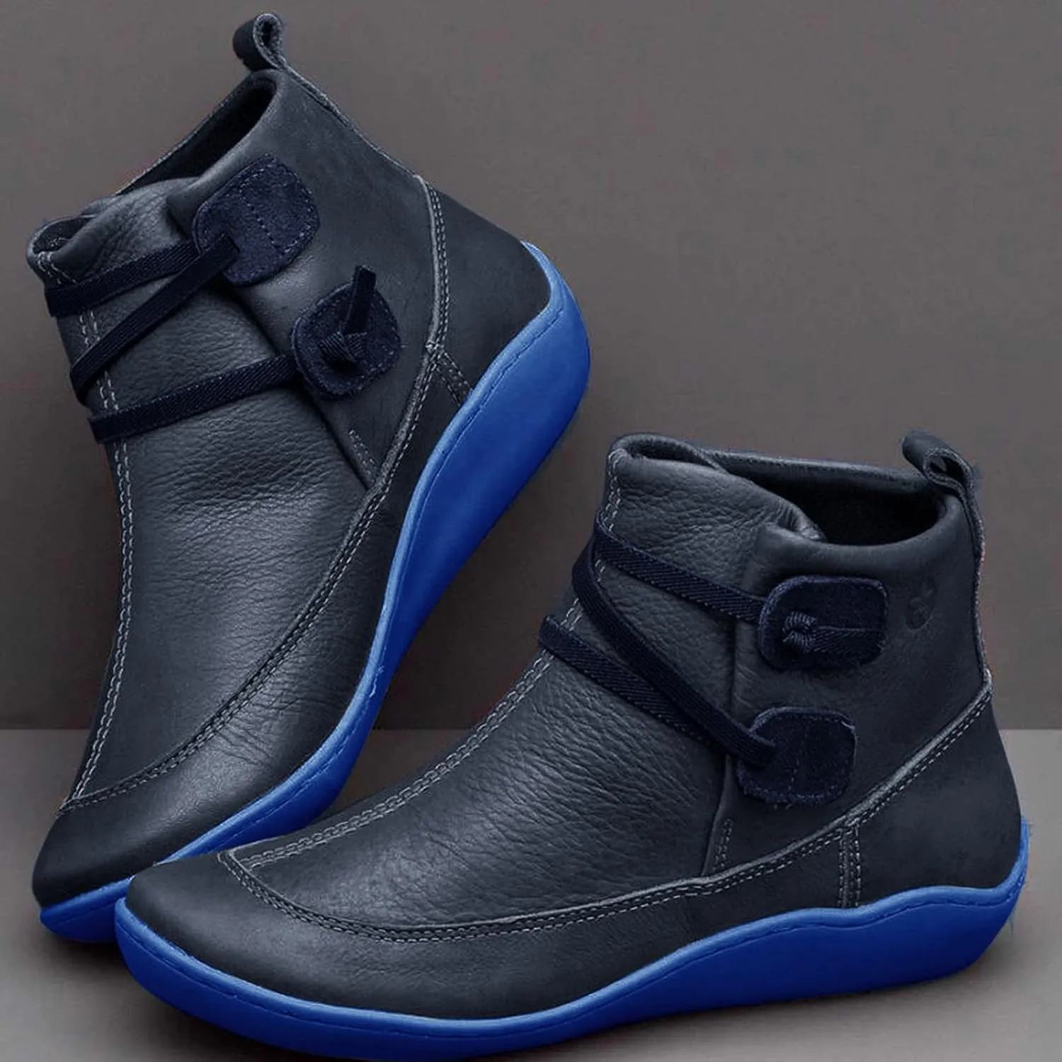Work Boots for Women Ankle Wide Width Booties Women Womens Boots Ankle Low Heel Mens Casual Boot Solid Color Comfy Casual Pump Closed Toe Stacked Heel