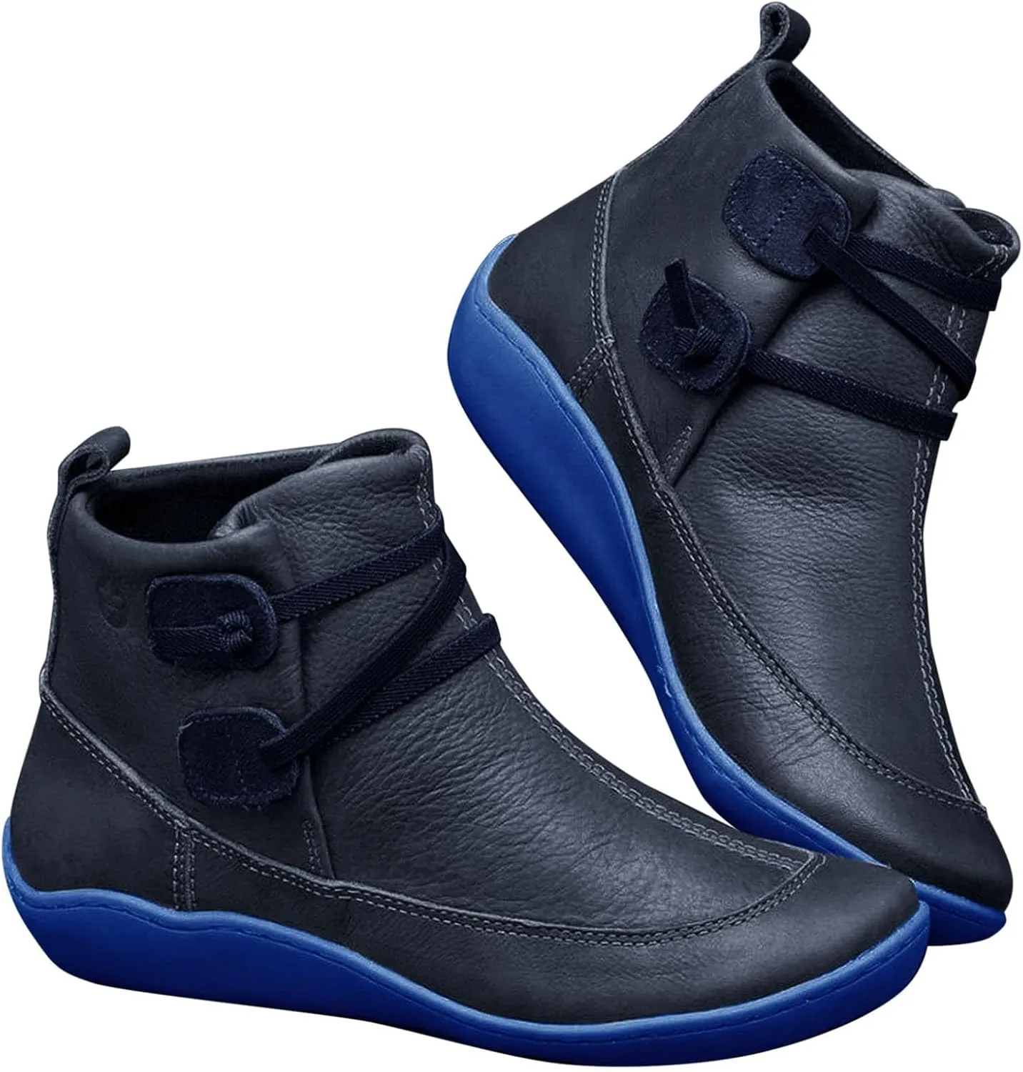 Work Boots for Women Ankle Wide Width Booties Women Womens Boots Ankle Low Heel Mens Casual Boot Solid Color Comfy Casual Pump Closed Toe Stacked Heel