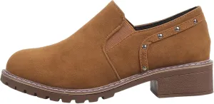 Work Boots Women's Suede Ankle Boots Zipper Heel Thick Booties Casual Outdoor Pull On Bootie Comfortable Winter
