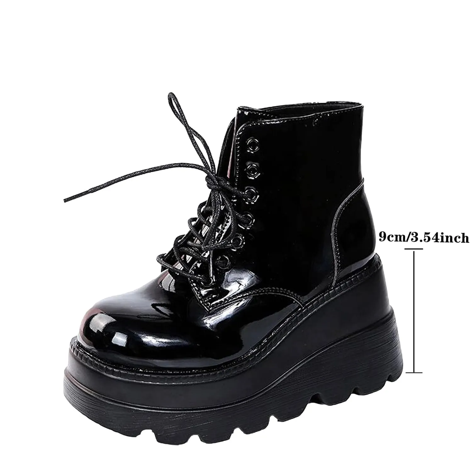 ZKXYFFS Womens Goth Ankle Boots Platform Chunky High Heel Lace Up Combat Boots Punk Short Booties Motorcycle Platform Boots for Women